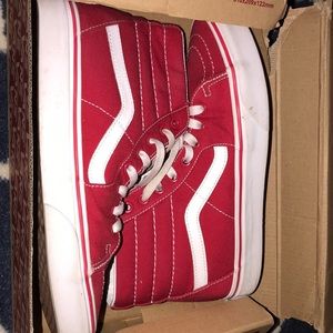 Red and white vans